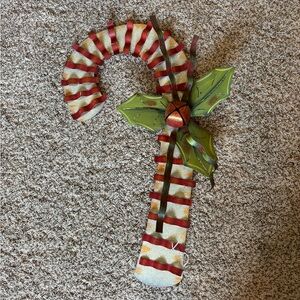 Holiday Candy Cane with Holly Accents